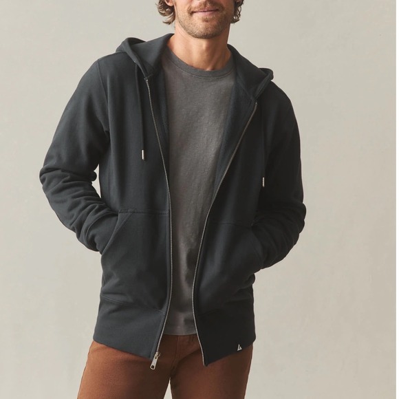 American Giant Mens Black Full Zip Hoodie Sweatshirt XXL Cotton Made in USA